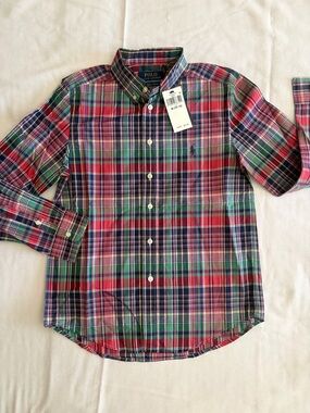 Polo by Ralph Lauren Red, Green & Blue Plaid Button-Down Shirt